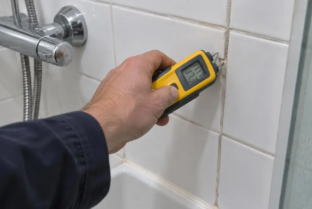 Lekdetectie Uddel – vochtmeter op badkamertegels bij de douche